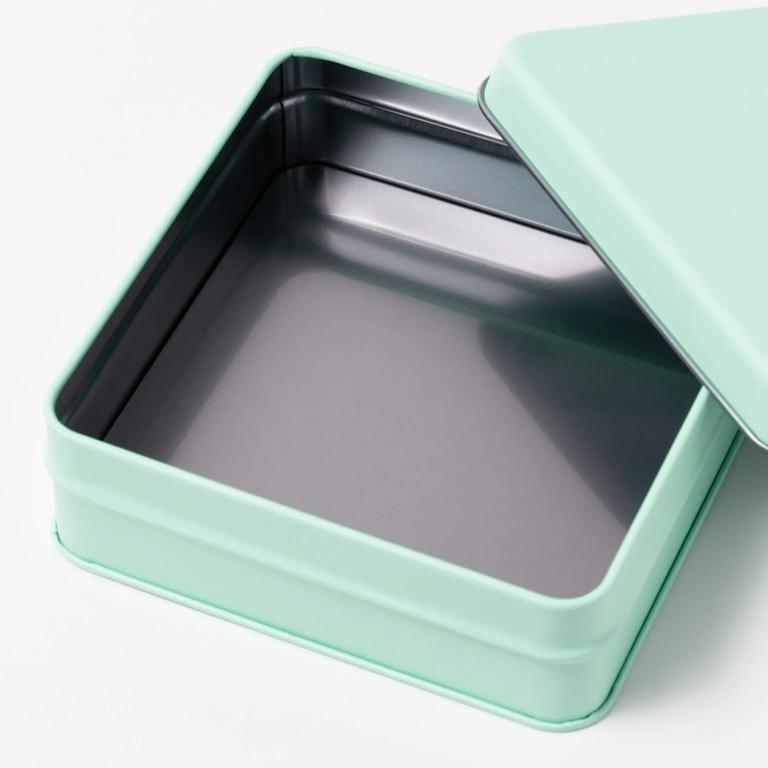 スクエア缶 ミントブルー 60