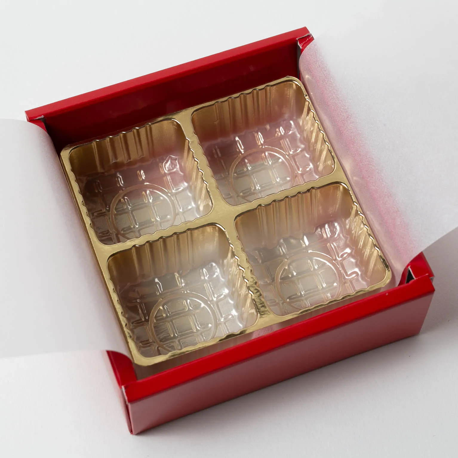 RSトリフケース ルージュ(赤) 4ヶ用(78×78×h33mm) 100