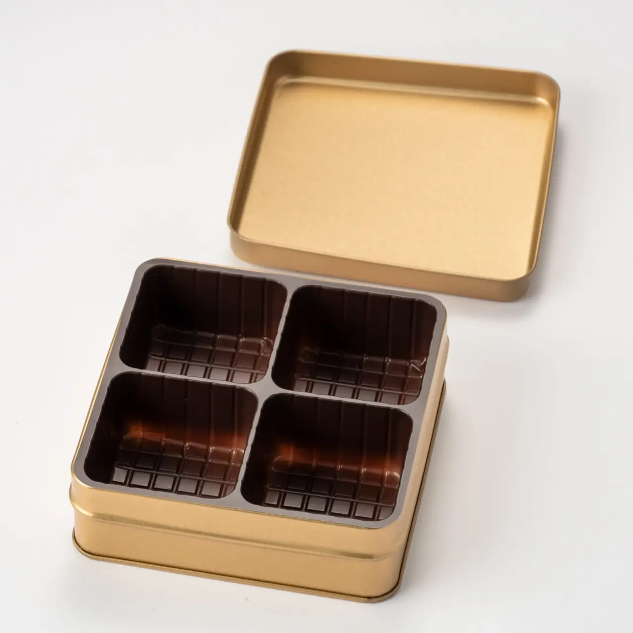 スクエア缶 サテンゴールド 60