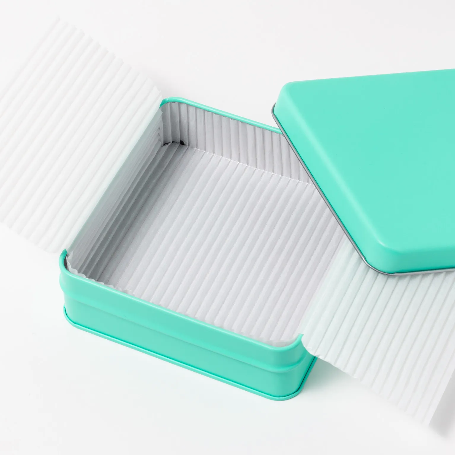 スクエア缶 アクアブルー 60