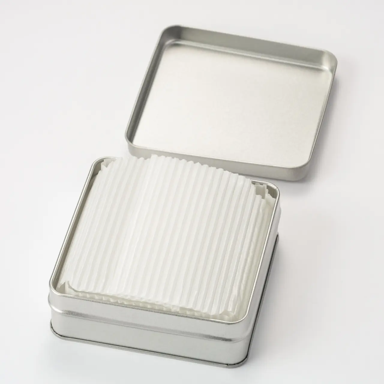 スクエア缶 サテンシルバー 60