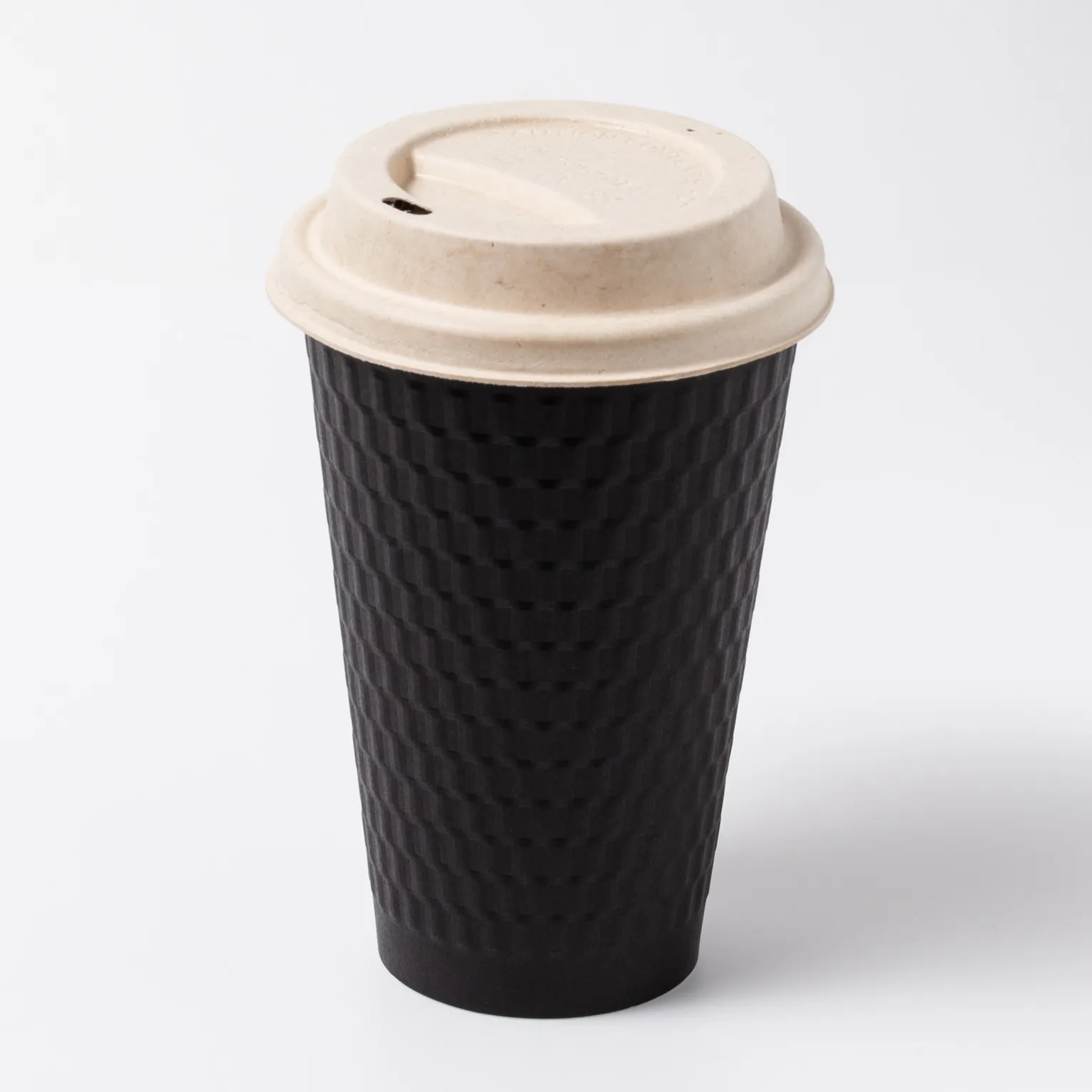 二重紙コップ(エンボス)KMW-470  ブラック 40