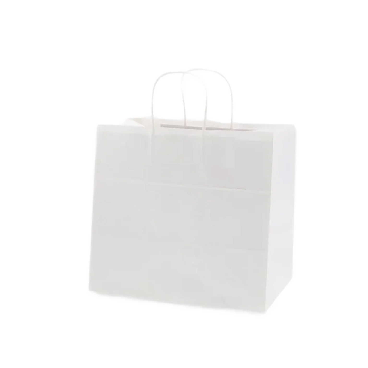 手提げ紙袋 25チャームバッグ32-4　白無地 50