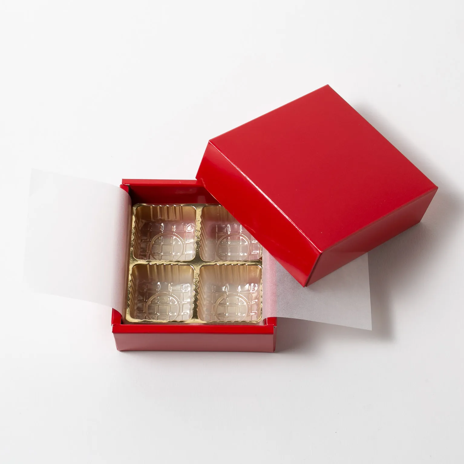 RSトリフケース ルージュ(赤) 4ヶ用(78×78×h33mm) 100