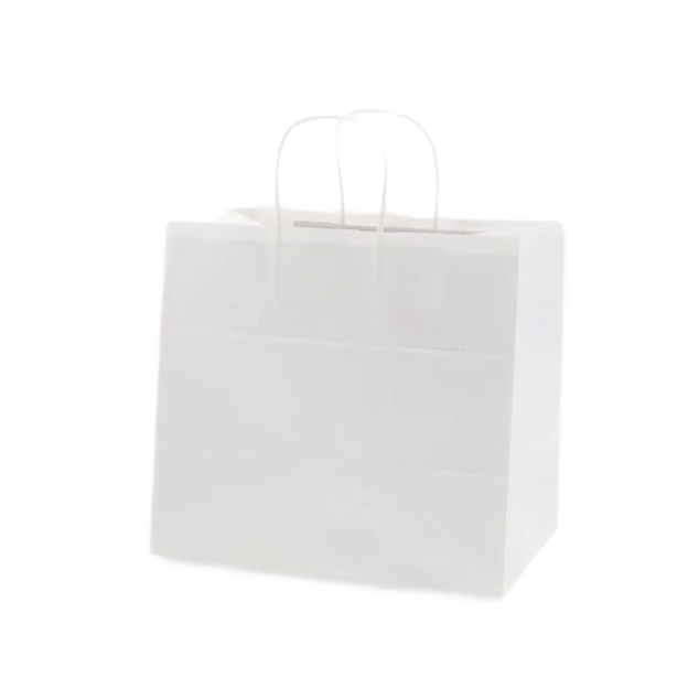 手提げ紙袋 25チャームバッグ32-4　白無地