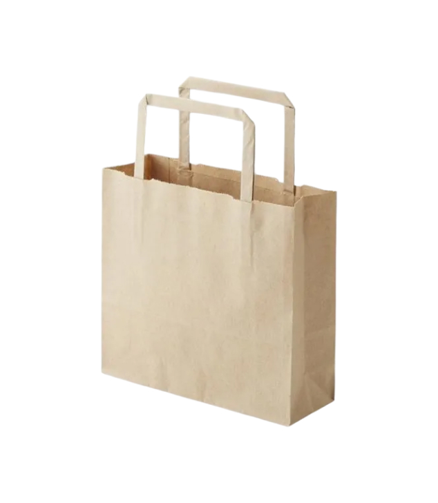 手提げ紙袋 25チャームバッグ 平手18-2  未晒無地