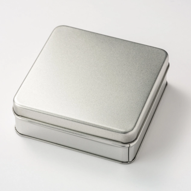 スクエア缶 サテンシルバー