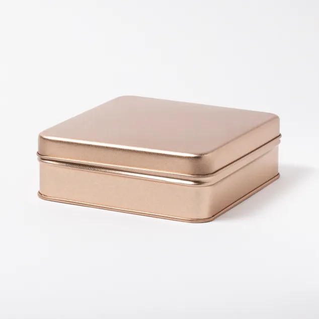 スクエア缶 ローズピンク