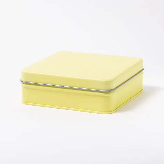 スクエア缶 クリームイエロ