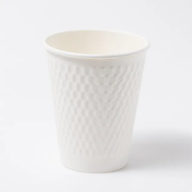 二重紙コップ(エンボス) KMW-240 ホワイト