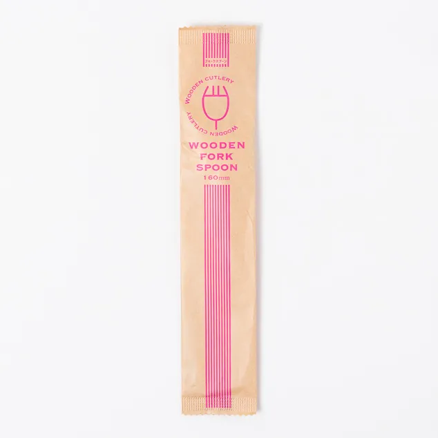 木製フォークスプーン160 未晒紙完封